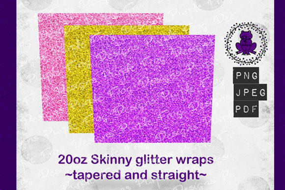 20oz Skinny Tumbler Glitter Wrap Bundle