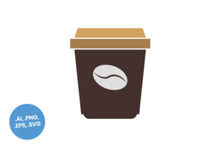 Black Coffee Cup Flat Icon
