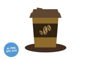 Black Coffee Paper Cup Flat Icon
