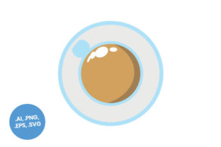 Blue Line Coffee Cup Flat Icon
