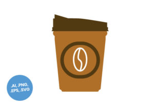 Coffee Cup with Beans Flat Icon