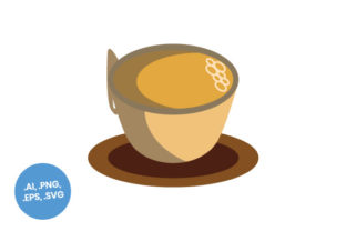 Coffee Cup with Saucer Flat Icon