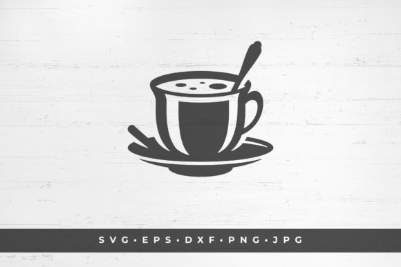 Coffee or Tea Cup and Spoon Silhouette