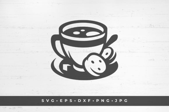 Coffee or Tea Cup with Cakes and Spoon