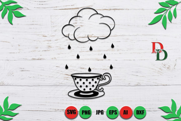 Cup Coffee SVG: Vintage Rainy Charm