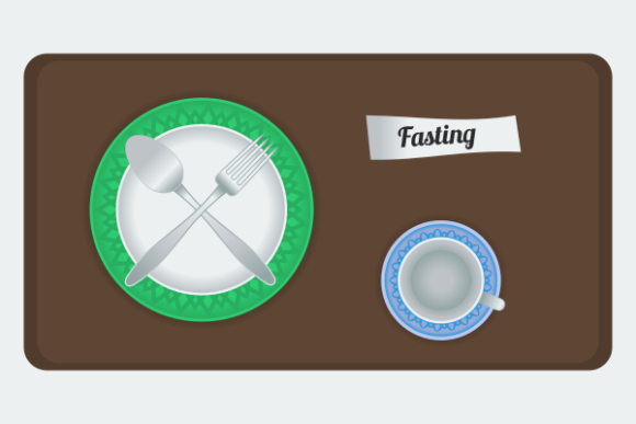 Empty Plate and Cup Fasting Illustration