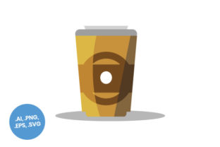 Gold Coffee Cup Flat Icon