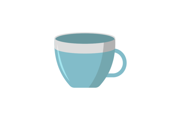 Kitchen Blue Cup Illustration Vector
