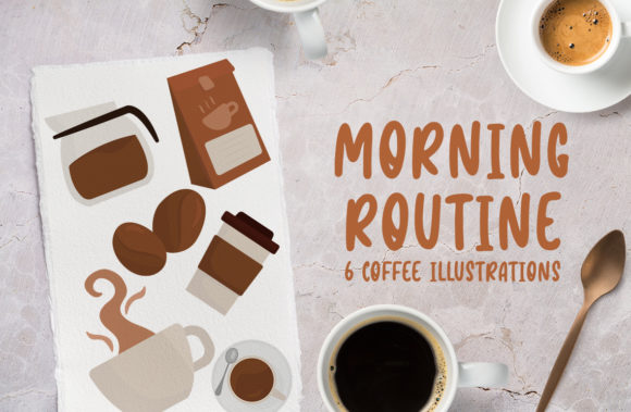 Morning Routine, Coffee Illustrations