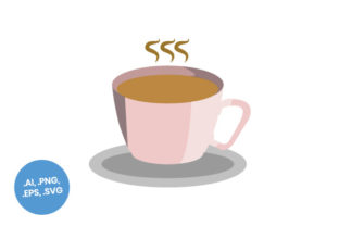 Pink Coffee Cup Flat Icon