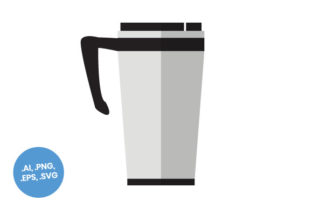 Silver Coffee Tumbler Flat Icon