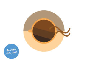 Top View Brown Coffee Cup Flat Icon
