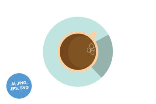 Top View Coffee Cup Flat Icon