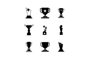 Trophy and Cup Icon Set