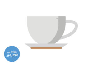 White Coffee Cup Flat Icon