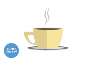 Yellow Coffee Cup Flat Icon